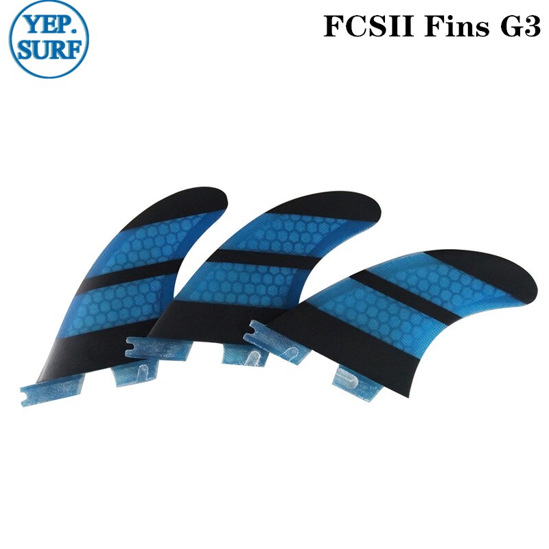 Aletas de Surf FCS2 G3/G5/K2.1, juego de tres aletas triples, azul: 3pcs G3