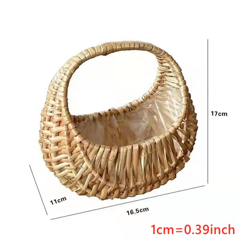 Pure Hand-Geweven Rieten Bloemenmand Mode Creatieve Rotan Bamboe Mand Paar Bloemenmand Opslag Mand