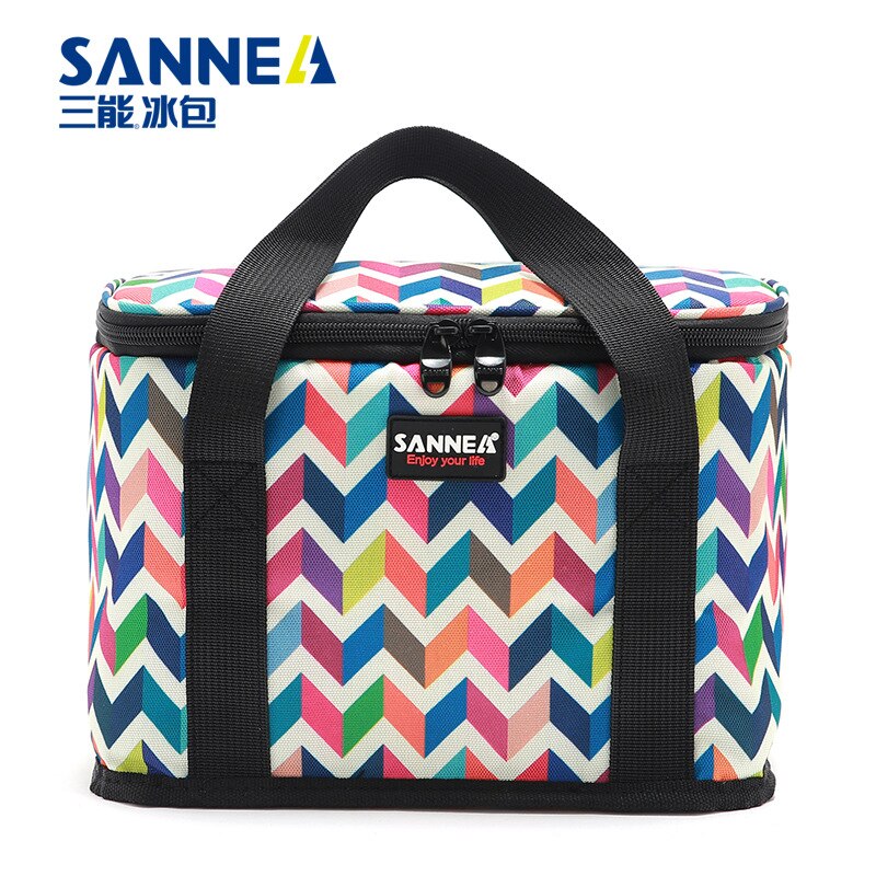 Sanne 9L Geïsoleerde Thermische Zak Grote Capaciteit Voedsel Verse Houden Lunchbox Koeltas Waterdichte Picknick Reizen Opslag Ice tas: CL8109- Wave