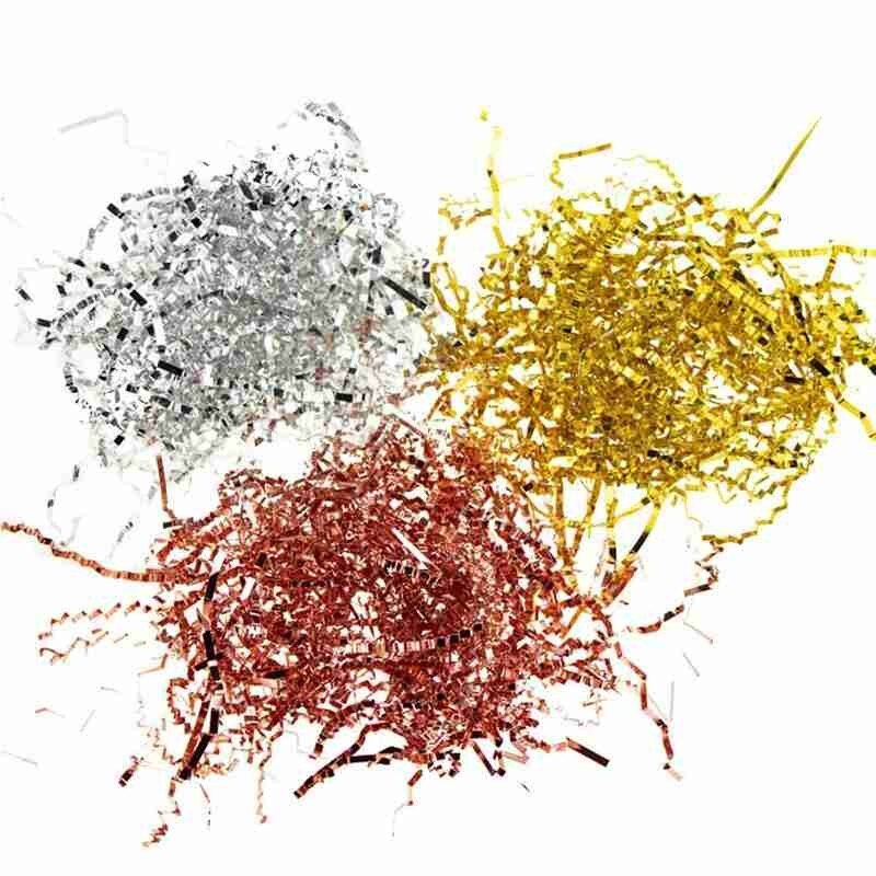Papier raphia râpé de 100g, feuille brillante, confettis de fête de mariage, fournitures de décoration, remplissage DIY, anniversaire Bo T7U7