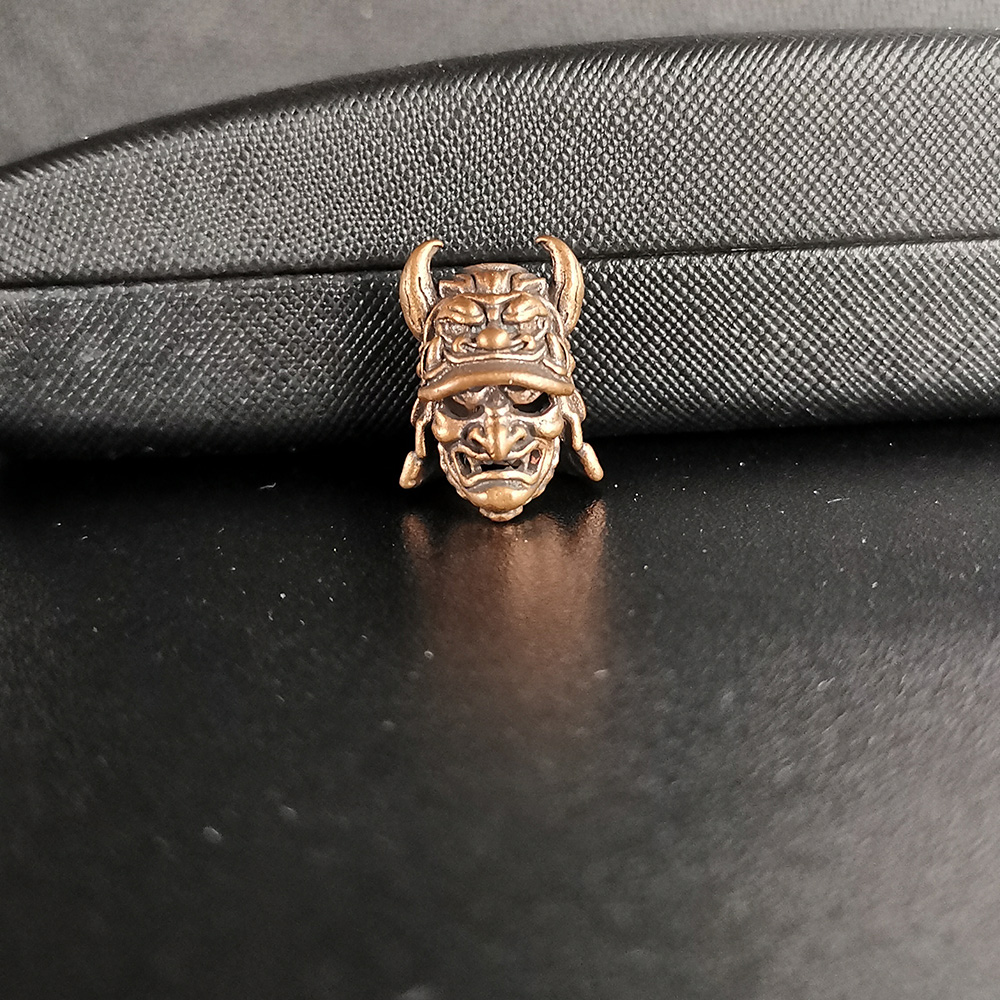 Japanese Eagle Nose Samurai Helmet Brass Knife Bead Brass Woven Paracord Lanyard Pendant Outdoor EDC Umbrella Rope DIY Accessory: Blue