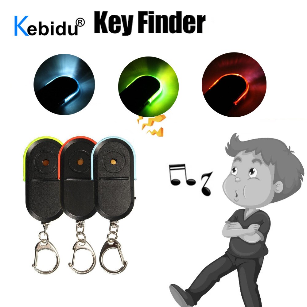 1pc smarta anti-förlorade larm nyckel hitta plånbok telefon lokaliserare nyckelring visselljud med led-ljus mini anti förlorad nyckel hitta sensor