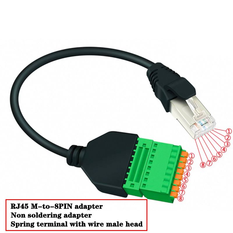Bloque de terminales RJ45 a tornillo, conector 8P Ethernet Rj45 macho hembra a Cable adaptador de red de Terminal de tornillo de 8 pines para CCTV DVR: Fucsia