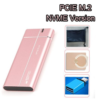 Stmagic HDD Portable External Hard Drive hard Disk for Mac Laptop Desktop 128GB 256GB 512GB 1TB Type C PSSD M.2 Sata 3 480MB/S: 128GB / Rose gold Nvme