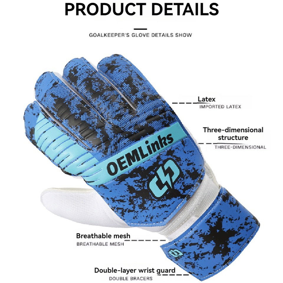 Loogdeel Voetbal Sport Keepershandschoenen Volwassen Kinderen Professionele Keeper Vingerbescherming Antislip Trainingshandschoenen