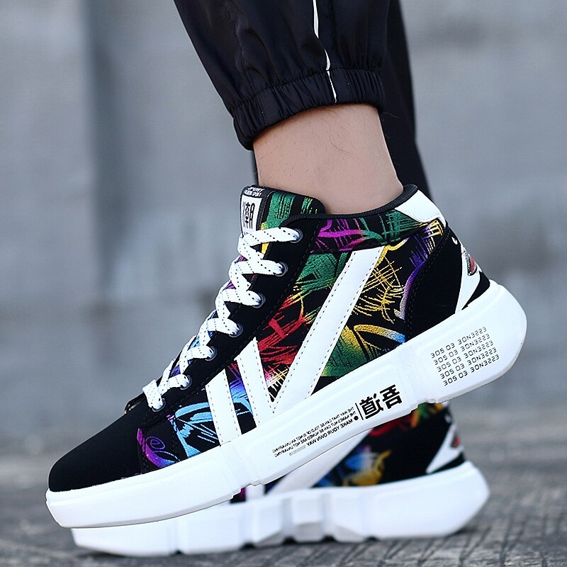 Graffiti-zapatos vulcanizados para hombre, zapatillas deportivas informales con estampado, para correr, tenis, de avanzada, para invierno