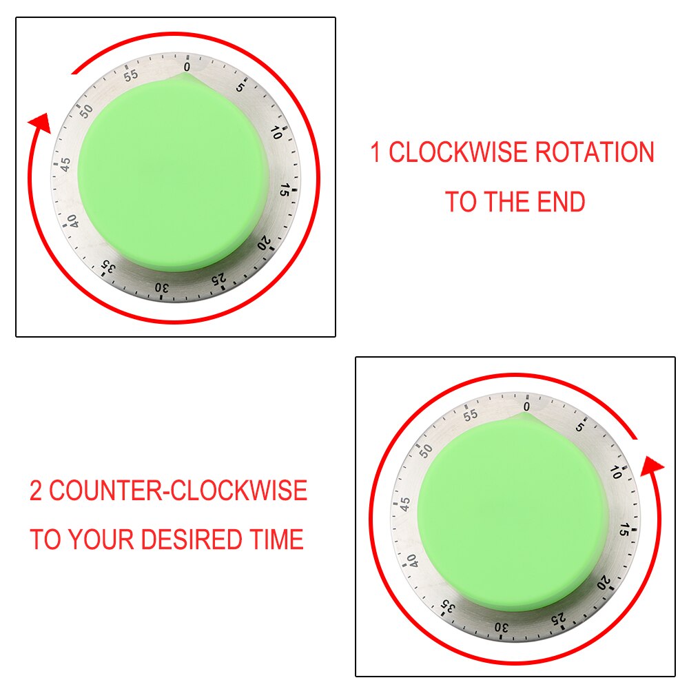 Kitchen Timer with Magnetic Base Cooking Tools Kitchen Gadgets 60 Minutes Kitchen Timer Stainless Steel Kitchen Timer Clock