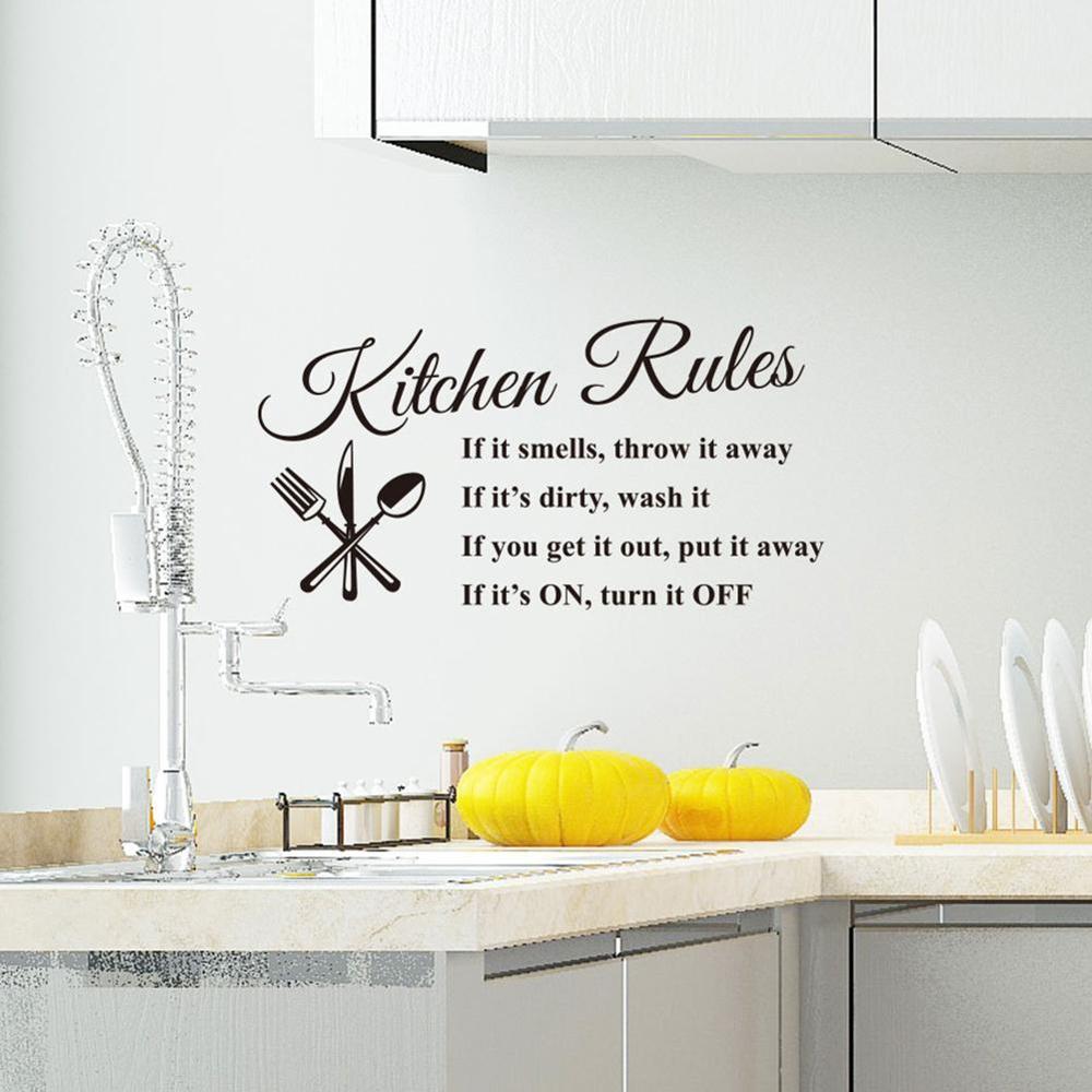 Kitchen Ware Waterproof Wall Stickers For Kitchen Text Wall Art Wallpaper Decal Room Decor Kitchen Removable Vinyl N7R7