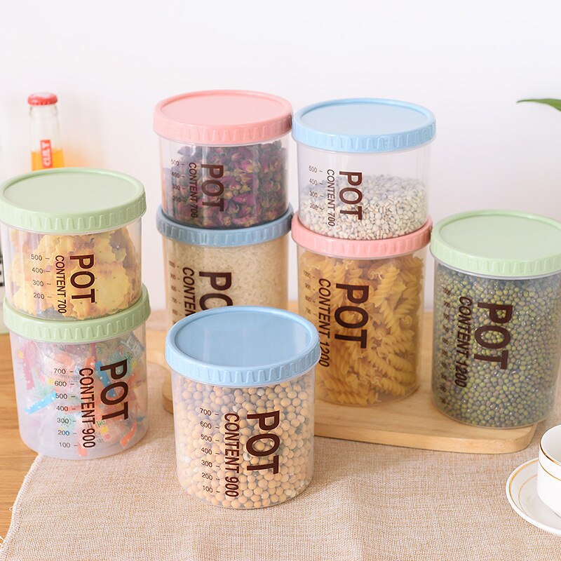 Plastic Grain Storage Tank Food Sealed Tank Kitchen Transparent Snack Storage Box Storage Tank