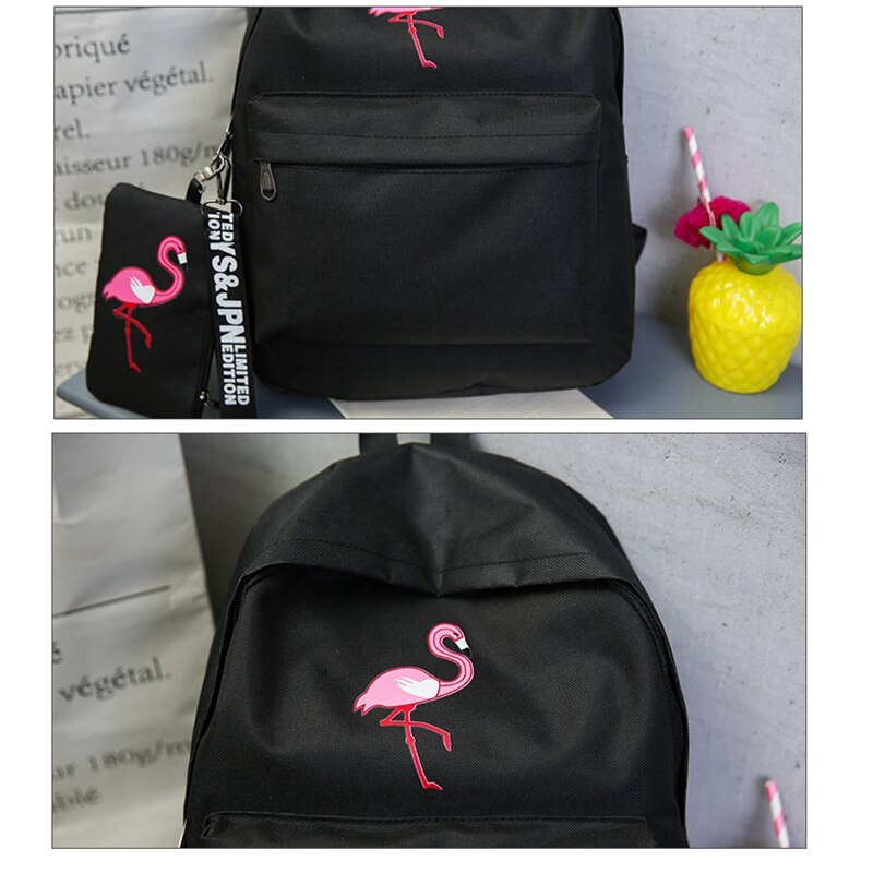 Mochila escolar de flamingo, bolsa escolar feminina versão coreana de ulzzang