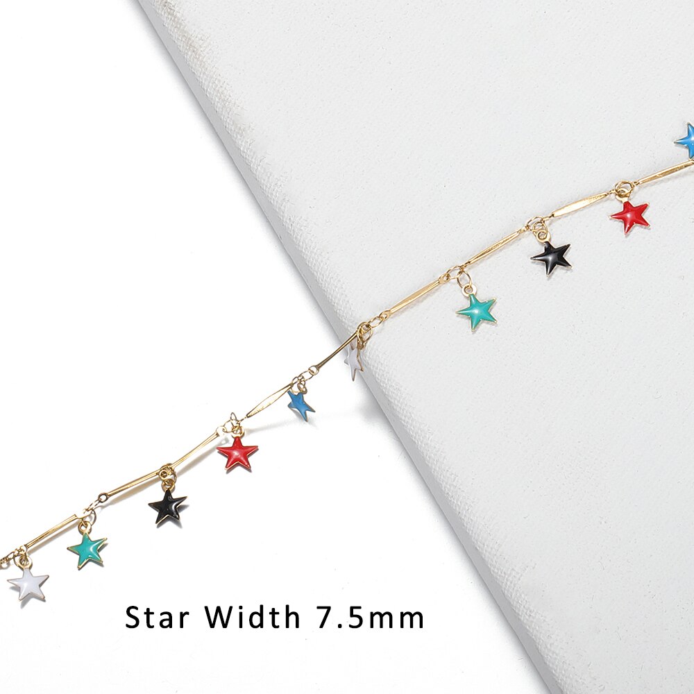 1Meter Kleurrijke Ketting Ster Gouden Ketting Rvs Enamel Ketting Accessoires Voor Sieraden Maken Componenten Diy Ketting: Star Chain