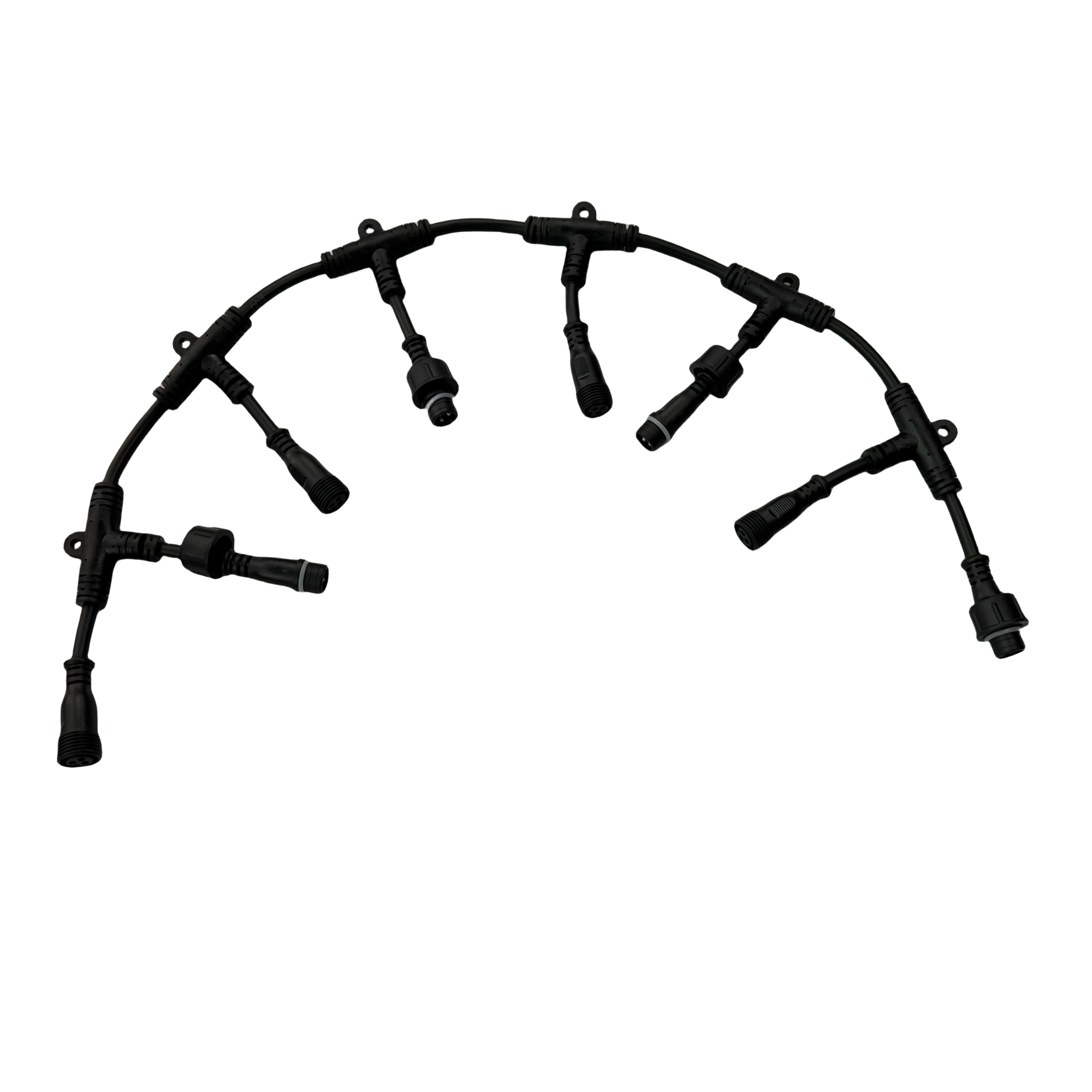 (3-3-3-3-3-3-3-3)13.5mm raggio Wu/xConnect connettore a t impermeabile a 3spillo cavo di distribuzione dell'alimentazione rotondo nero per l'uso della tenda dei semi