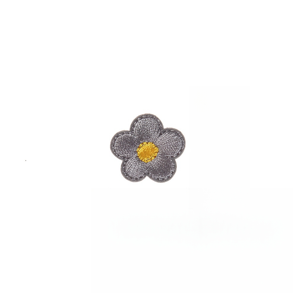10 unids/lote 2,3 cm parches de flores pequeñas parche bordado hierro en tela apliques insignia para manualidades de costura DIY accesorios de ropa: Opaco