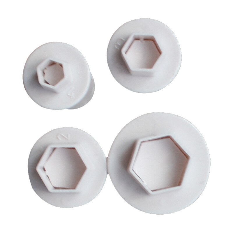 Hexagon Cookie Cutter Plastic Biscuit Cut Mold Bakken Fruit Cut Cakevorm Embossing Afdrukken Sterven