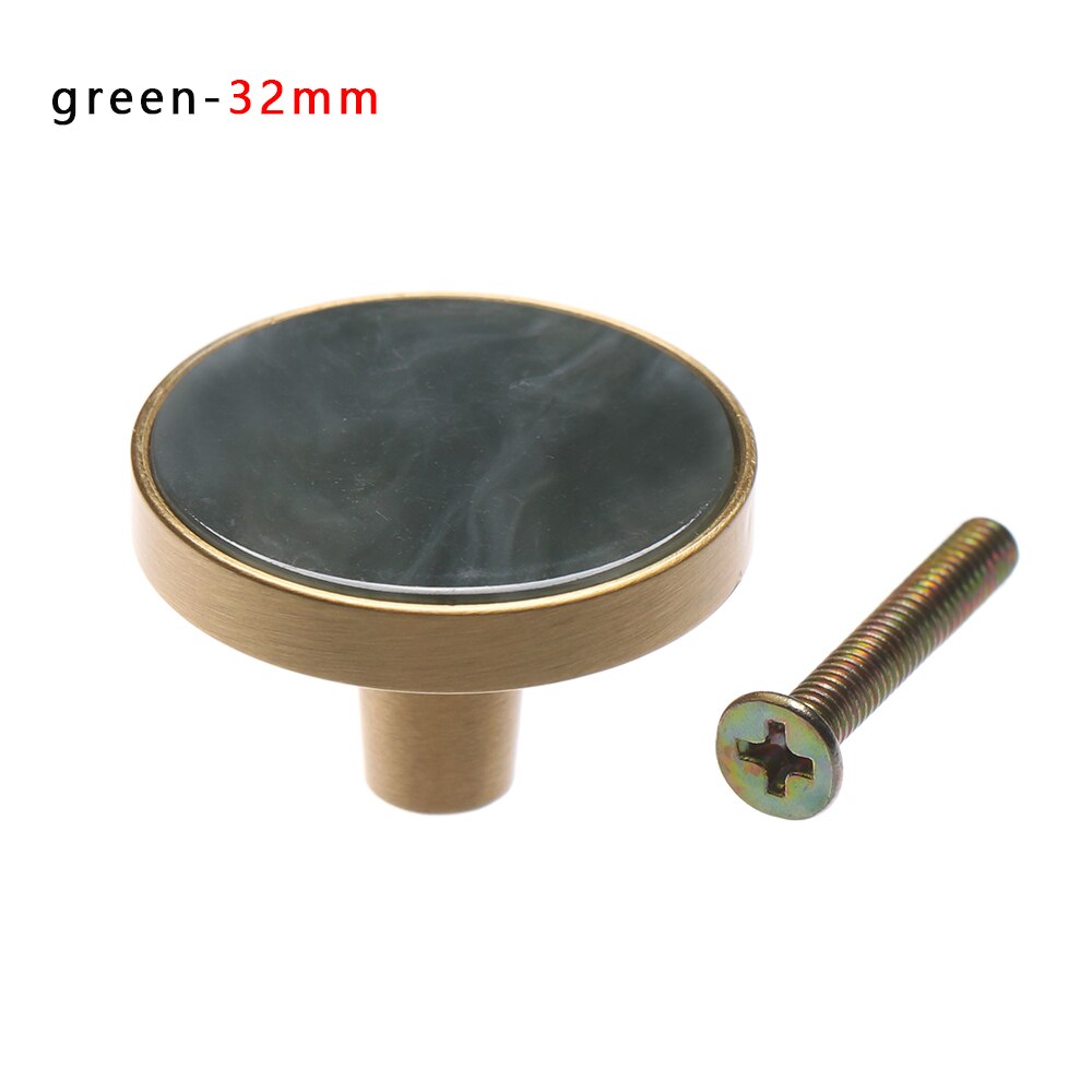 Shell pattern handles Door Knobs Handles For Cabinet Cupboard Zinc Alloy Furniture Drawer Pulls Furniture Accessories: green 32mm