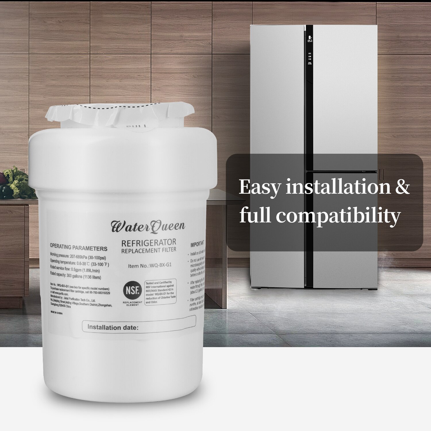 MWF Water Filter for GE Refrigerator Water Filter Replacement Compatible with GE MWF, MWFINT, MWFA,GWF, GWFA (2 Pack)