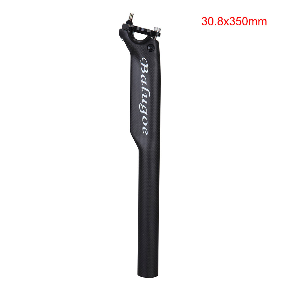 Balugoe Mtb 3K Carbon Fiets Zadelpen Zadelpennen Fiets Koolstofatomen Zadelpen Racefiets Zadelpen 27.2/30.8/31.6*350Mm Offset Tegenslag: Black 30 8x350