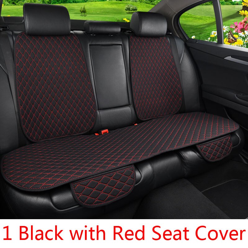 Car Seat Cover Protector Auto Flax Back Rear Backrest Seat Cushion Pad for Auto Automotive Interior Truck Suv or Van: 1 rear black red