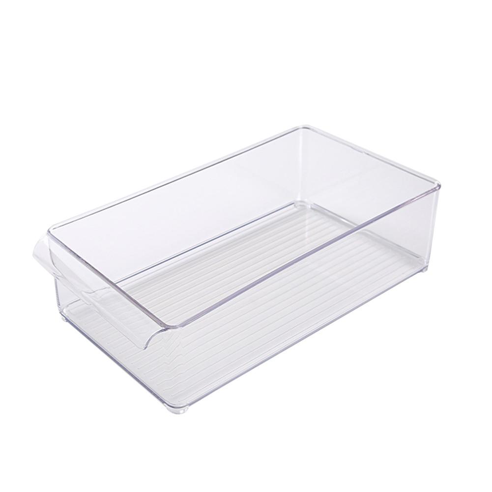 Clear Pantry Organizer Bins Household Plastic Food Storage Basket Box For Kitchen Countertops Cabinets Refrigerator Freezer: 36.5 x 20.2 x 10.5cm
