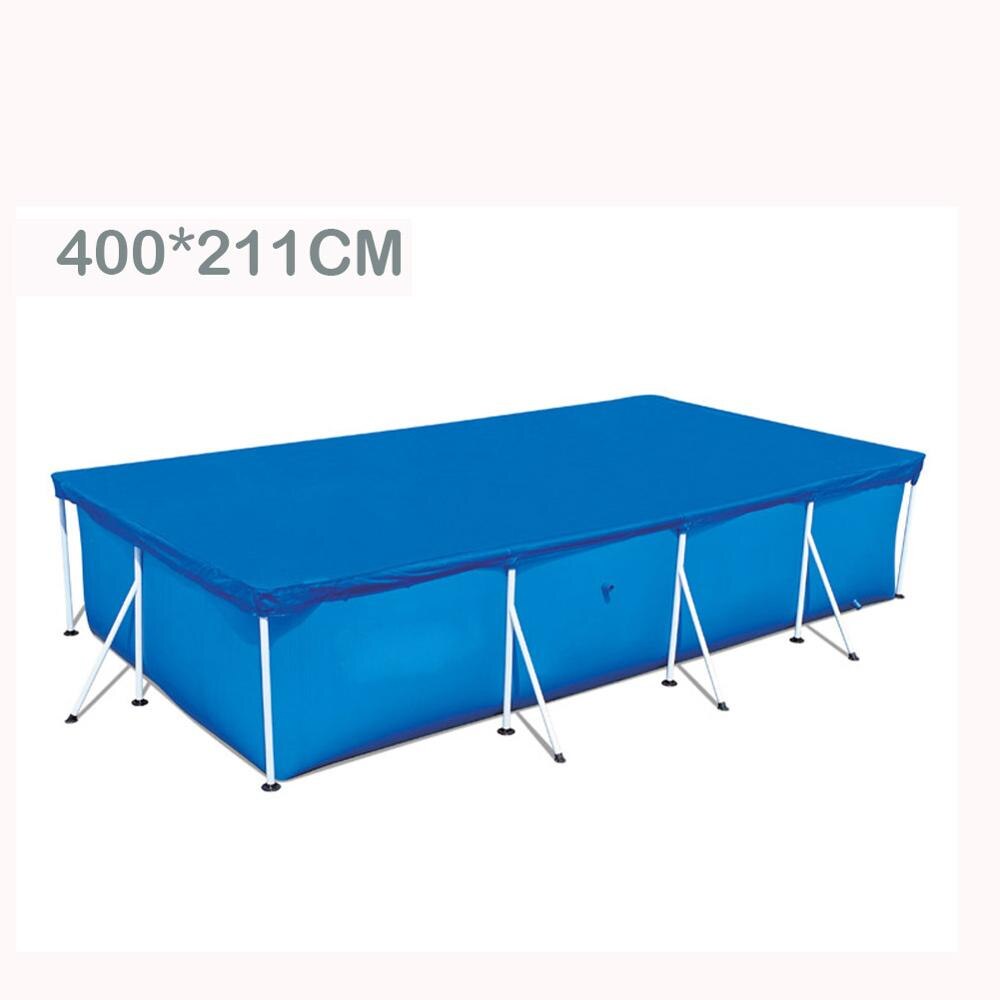 Pooltäcke spa regntätt stora rektangulära golvduk dammskydd för utomhus trädgård sport gym lock tillbehör: 400 x 211cm