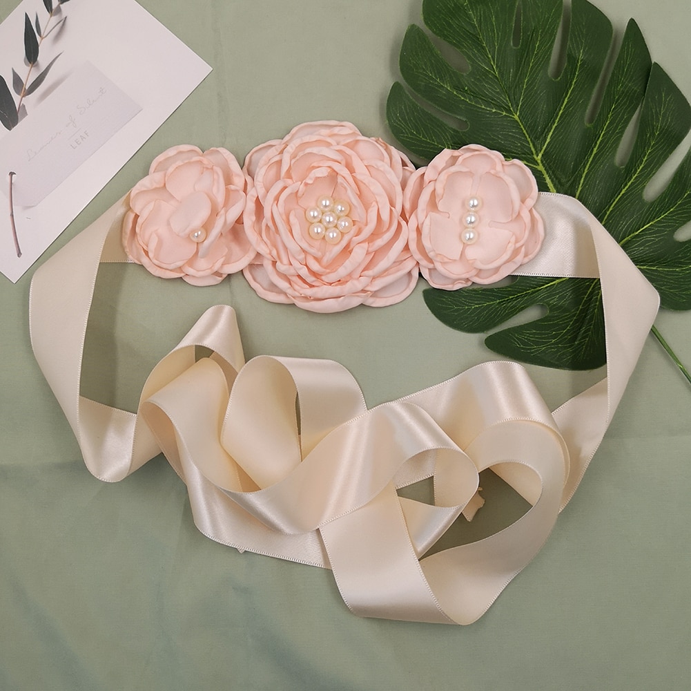 Bloem Moederschap Riem Vrouwen Lint Sash Flowergirl Bruids Tailleband Foto Props Zwangerschap Accessoires Jurk Sjerpen