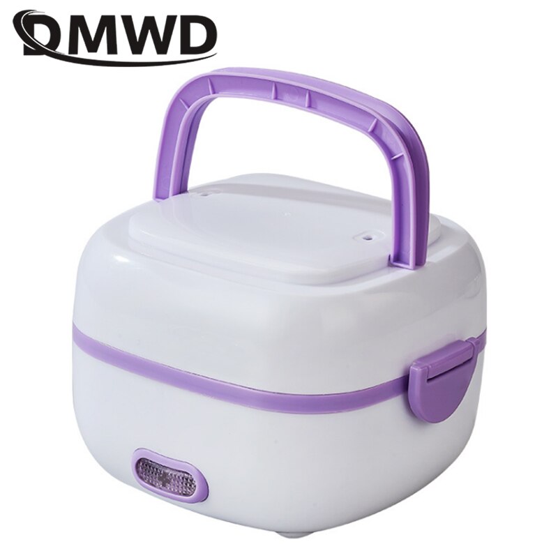 DMWD Electric rice cooker mini lunch box portable meal heating steamer Thermostat Food Warmer Container Stainless Steel liner US