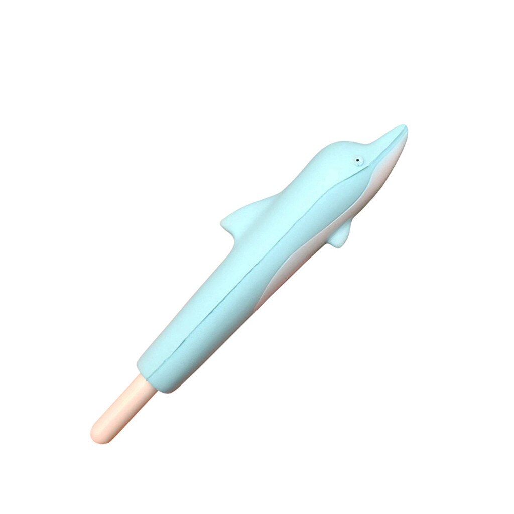 Ontspannen Speelgoed Creatieve Kawaii Dolfijn Pen Cap Sticky Langzaam Stijgende Potlood Houder Soft Toy Stress Relief Speelgoed Voor Kinderen d309