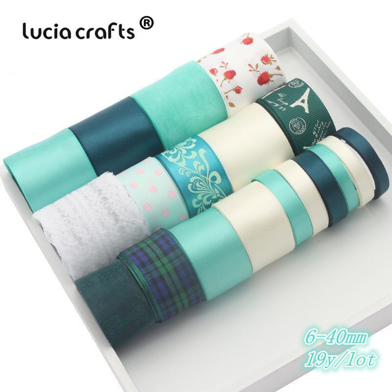 Lucia Ambachten Satijn/Grosgrain/Organza Lint Set Trim Kant Stof Diy Hairbow Materialen Mix Stijl S0604: Mix Style 1