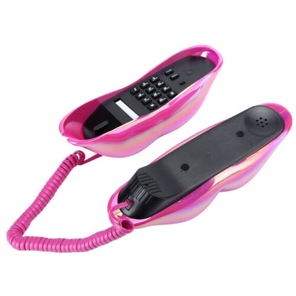 European Style Wired Telephone Corded Funny Lips Shaped Landline Telephone for Home Ofiice For Women