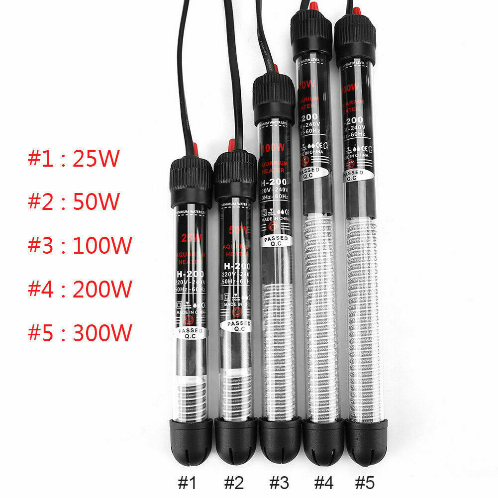 Mini Fish Tank Heater Submersible Adjustable Water Heater Stick 25/50/100/200/300W SNO88