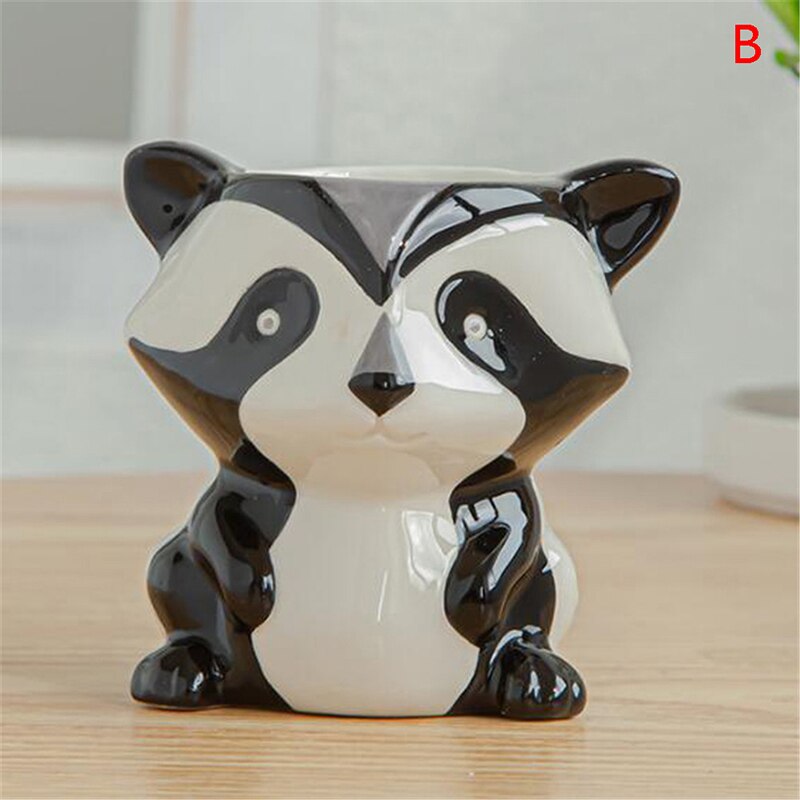 Maceta de cerámica con forma creativa de Animal para plantas, macetas para bonsái, macetas para planta para decoración del hogar: B