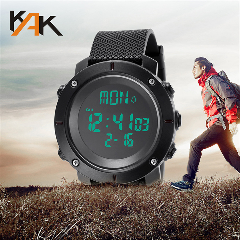 KAK Watch-reloj electrónico de alta gama para hombre, resistente al agua hasta 30M, contador de pasos, deportivo, novedad