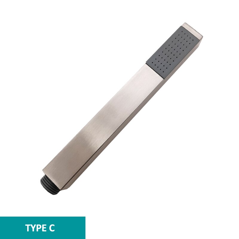 Bathroom Shower Set Brushed Nickel Stainless Steel Matt Silver Round Square Hand Shower High Pressure with Holder 1.5m Hose: SQ Shower 2