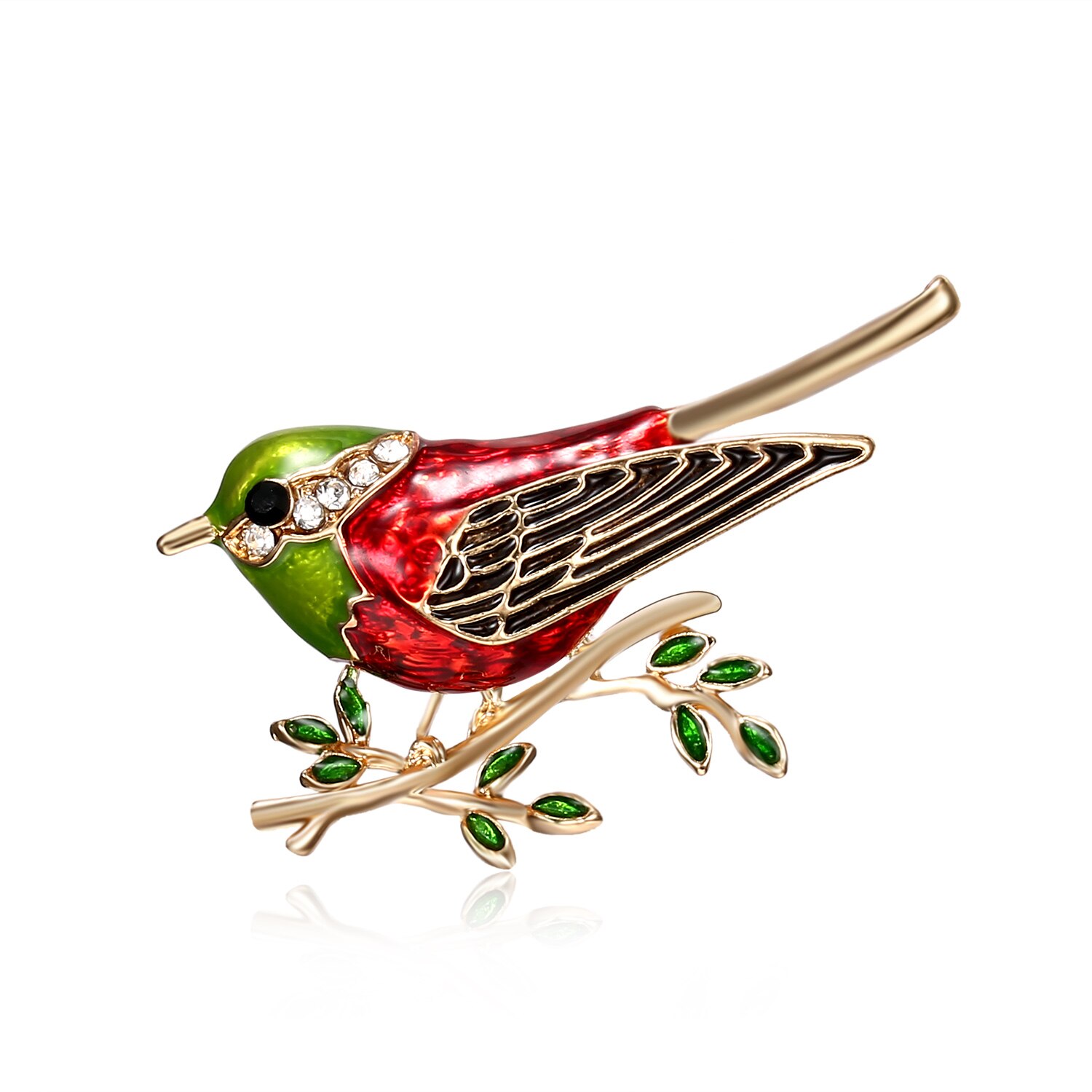 Rinhoo – broche d'oiseau volant en strass pour femmes, perles rondes, Animal, colibri, Badge Corsage: COULEUR OR ROSE