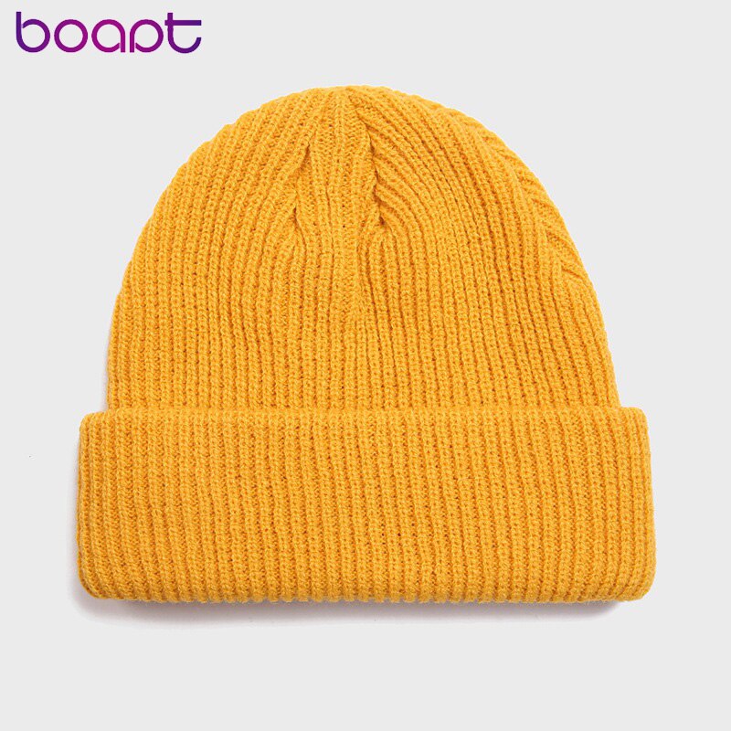 Voksen strikket kalot kvinder mænd afslappet hip hop hat akryl ski hue kasket unisex vinter holde opvarmning ensfarvede hatte
