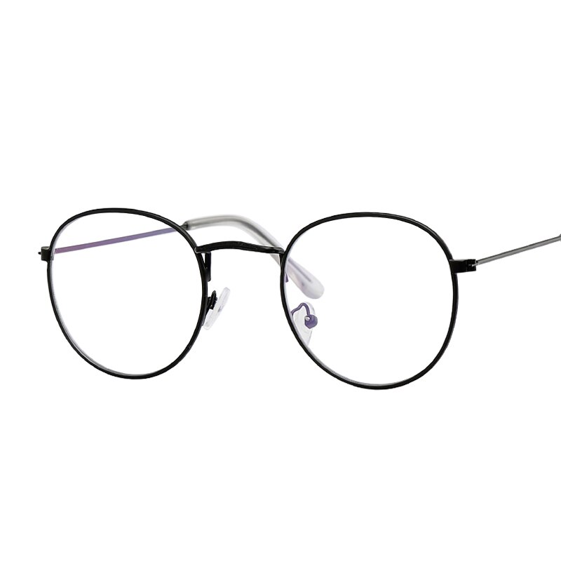 Billige små runde nørdebriller klar linse unisex guld runde metalramme ovale briller ramme optiske kvinder sort uv
