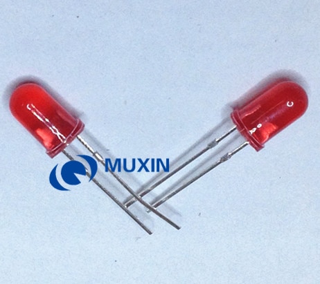 200 st/lot 5mm röda led-dioder rund diffuserad röd färg ljuslampa  f5 dip highlight elektronisk