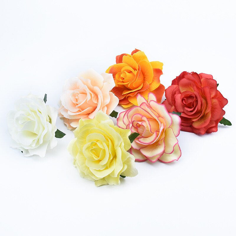 100pcs Artificial Flower Silk Rose Head Wedding bridal bouquet Brooch Wreaths Christmas Home garden Diy Decoration