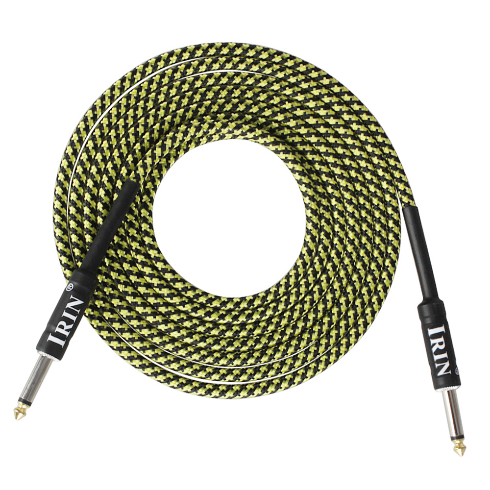 IRIN 3M Guitar Cable Stringed Instrument Accessories No Noise Audio Wire Cord Musical Instrument Parts for Electric Guitar Bass: Yellow