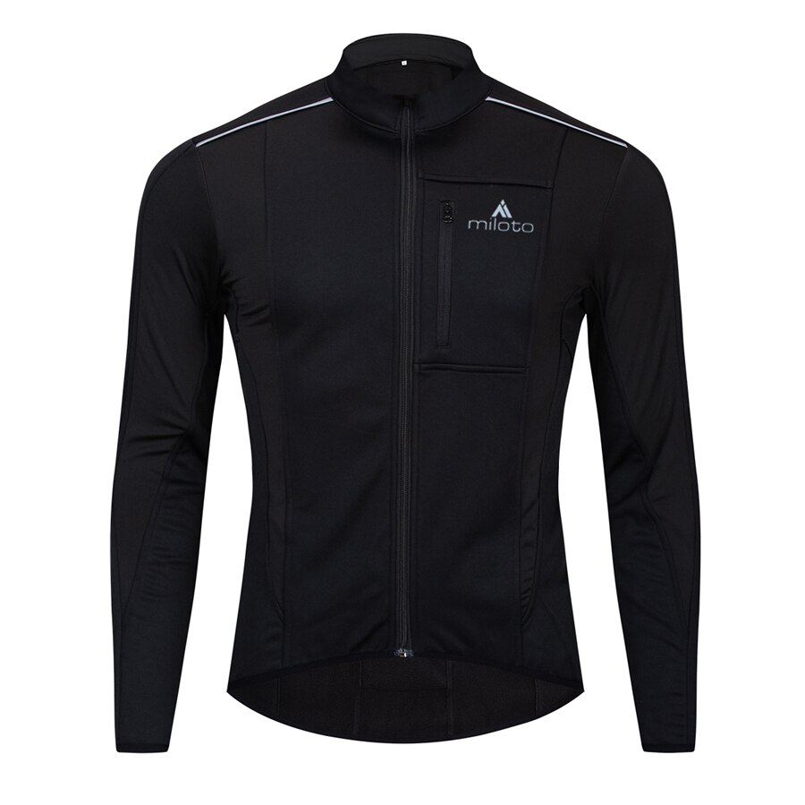 Black Windproof Cycling Jacket Men Winter Thermal Fleece Windbreaker Warm Mountain Bike Jackets Waterproof Reflective Coat