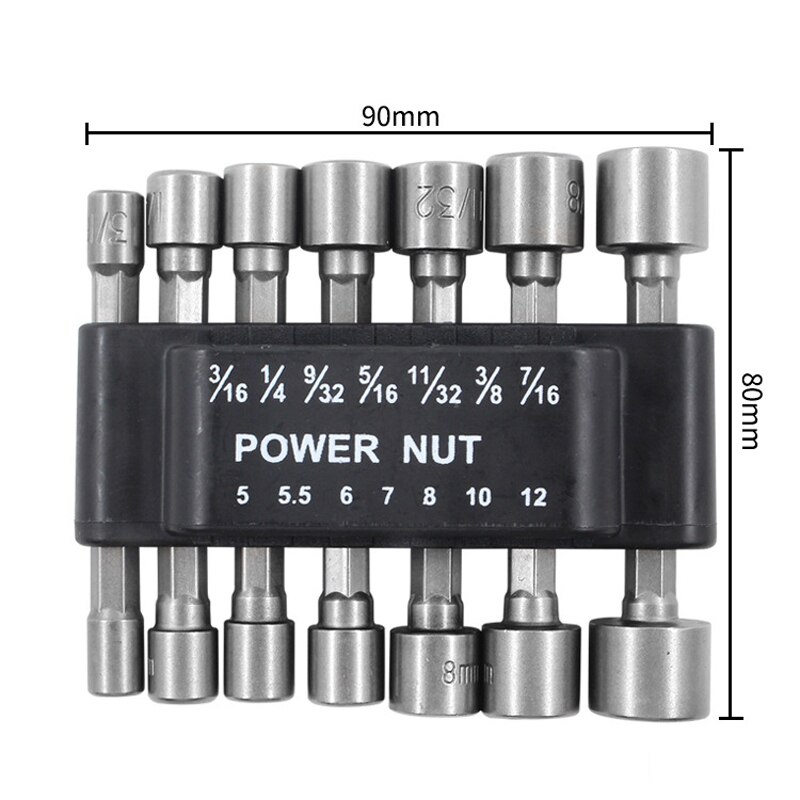 9/14pcs 5 To 13mm Hexagonal Shank Hex Nut Socket 1/4" Screw Metric Driver Tool Set Adapter Drill Bit