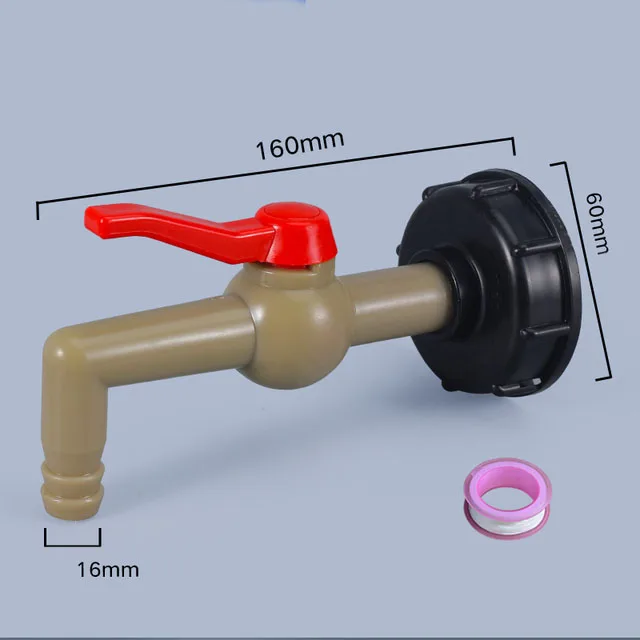 IBC tank adapter water cube valve fittings Garden irrigation connector Easy use Hose Switch Faucets: Red