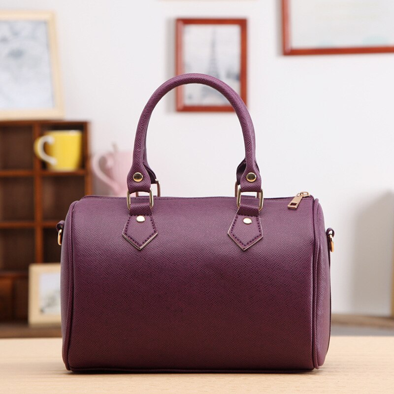 Women Handbags Ladies Handle Bag Leather Totes Black Red Beige PU Leather Shoulder Bag Hobos: purple