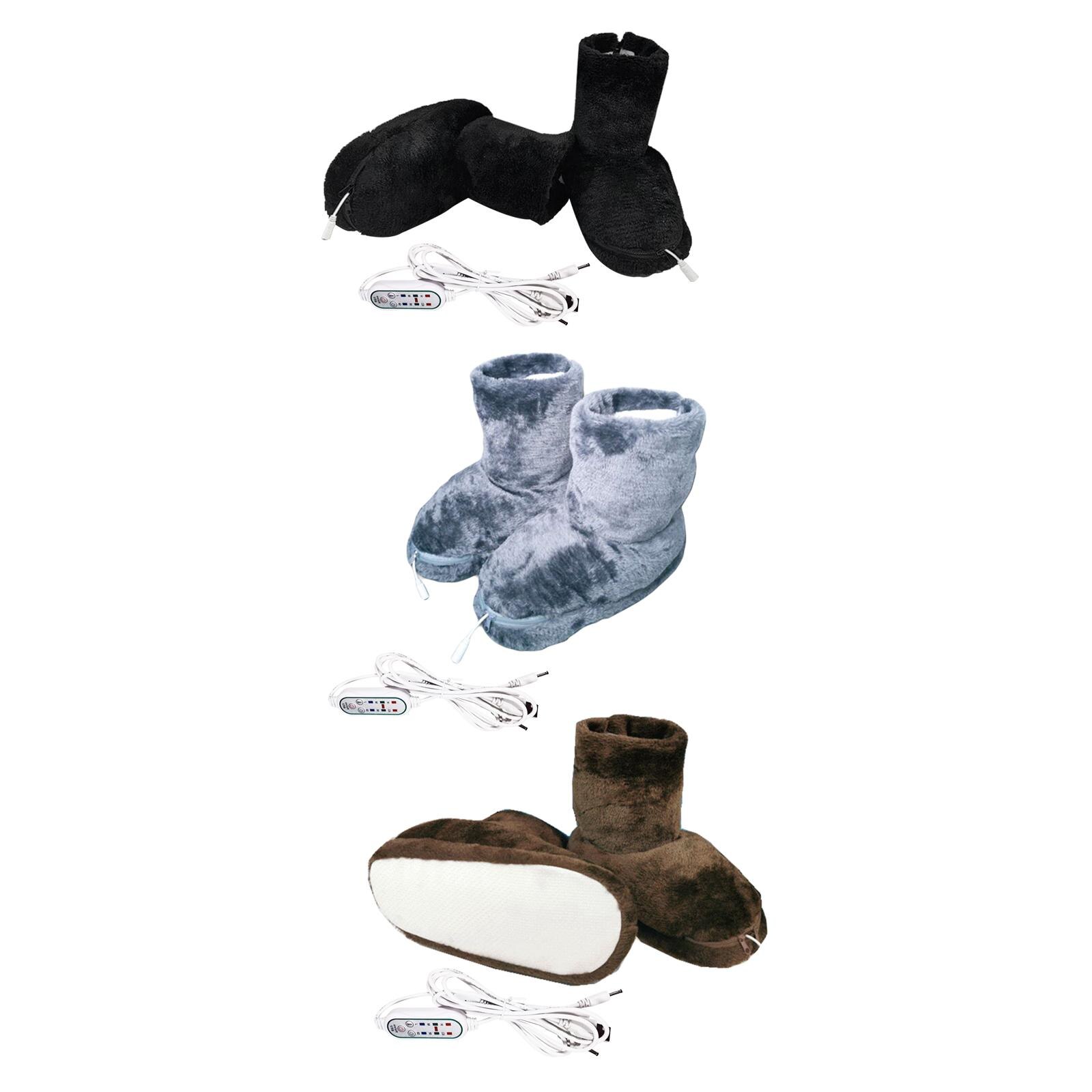 Chaussures chauffantes USB, en peluche, lavables, confortables et chaudes pour l'hiver, bottes chauffantes électriques, chargeur USB, pantoufles, pour le bureau