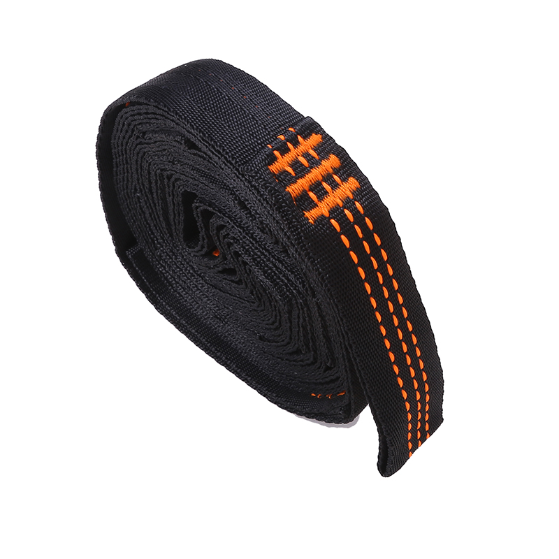 Sangles De hamac en Polyester, haute capacité De charge, 600lb, résistance à la rupture, corde De ceinture, 5 anneaux, 2 pièces: Black