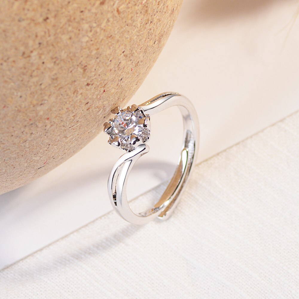 NEHZY 925 en argent Sterling nouvelle femme bijoux de de cristal Zircon fleur anneau ouvert taille réglable anneau
