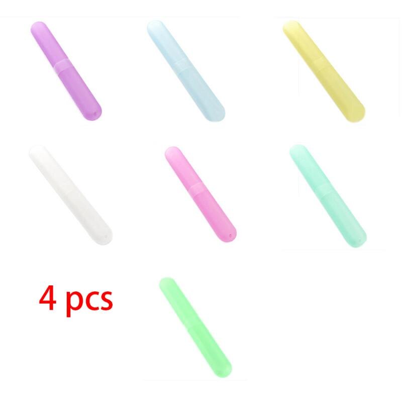 Houder Doos Boarding Draagbare Verpakking Organizer Travel Accessoires Tandenborstel Buis Cover Case Cap Plastic Koffer Kleur Willekeurige: 4pcs random