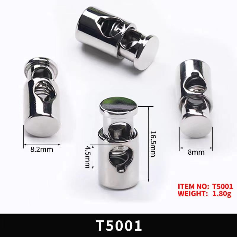 Plastic/Metal Toggle Spring Loaded Cord Locks Drawstring Rope Clip End Round Ball Sliding Fasten Button Lanyard Paracord Stopper: 30pcst5001