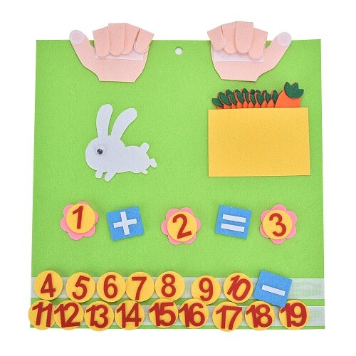 Diy uld børnehave pædagogisk legetøj fingre numre tæller filt legetøj til børn digitale tidlige matematik undervisningsværktøjer: E