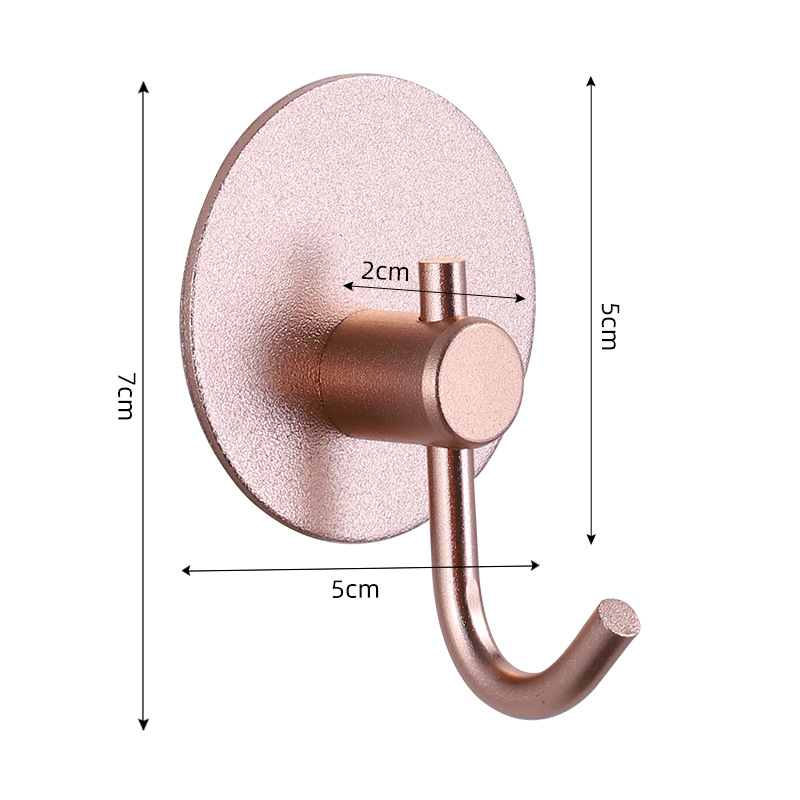 Zelfklevende hangende badkamerhaken Deursleutel Tas Jas Handdoek Robe Hanger Douchehaak Organizer voor badkamer Keukenaccessoires: Beige